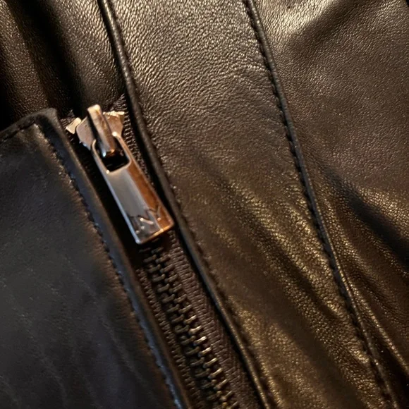 Vintage Butter Jones New York Women’s 100% Black Leather Lined Moto Jacket Large - Picture 14 of 16